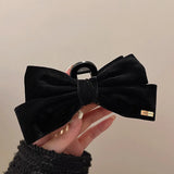 PICSGIRL  -  Big Bow Hair Clip Women Girls Double-Sided Velvet Bowknot Shark Clips Korea Back Head Hairpin Autumn Winter Headwear Accessories