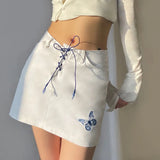 PICSGIRL  -  Butterfly Pattern Solid Colors Slim Skirt Summer Women Fashion Casual Street Short Skirt 2021 Female Kawaii High Waist Clothing