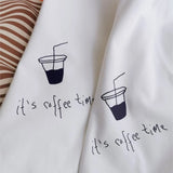 PICSGIRL  -  It Is Coffee Time Letter Print Casual Summer T-shirt Coffee Cup Pattern Cute Short Sleeve Tee Cotton Fashion Streetwear Top 2024