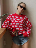 PICSGIRL  -  Elegant Women Sheep Printing Sweater Warm Knitted Classic O-Neck Pullover Tops Autumn Winter 2024 Streetwear Sweater