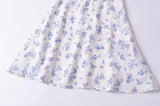 PICSGIRL  -  French Retro Slim Fit Small Flying Sleeves Printed Dress Women Summer New Short Floral Skirt