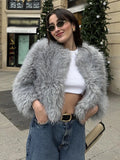 PICSGIRL  -  layered look inspo Faux Fur Jackets Women Casual Loose Warm Soft Cardigan Coats Female Winter Fashion Solid Long Sleeves Outwears Lady