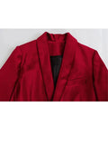 Picsgirl HH TRA Spring Blazers Woman 2024 Trendy Red Turn Down Collar Long Sleeves Pockets Decorate Single Button Female Jacket Coats