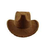 PICSGIRL  -  Fedora Hat Emerald Green Plush Cowboy Hat Material New Jazz Hat European and American Fashion Hat Big Brim Hat 