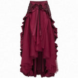 PICSGIRL  -  Big Size Women's Gothic Steampunk Skirt Pirate Flair and Victorian Ruffles Anime Cos Victorian Era Gothic Skirt