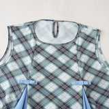 PICSGIRL  -  Summer Elegant Women's Plaid Splicing Bowknot Sleeveless Dress 2024 New Casual Fashion Classic Loose Sexy Mini Dresses