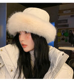 PICSGIRL  -  New Hairy Fisherman's Hat for Autumn and Winter Warm Ear Protection and Winter Water Bucket Hat Basin Hat