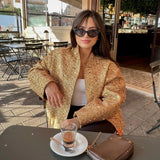 PICSGIRL  -  Women's Sequined Bomber Jacket Fall O Neck Long Sleeve Pocket Stretch Hem Sequins Jacket Coat Female Chic Outerwear