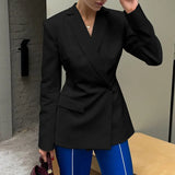 PICSGIRL  -  Elegant Women's Backless Suit Coats Chic Long Sleeve Covered Buttons Hollow Out Slim Blazers Coats Female High Street Outerwear