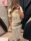 PICSGIRL  -  Dress Sets For Women 2 Pieces Sleeveless Sexy Crop Tops Skirt Set New Y2k Sweet Cute Chic And Elegant Party Beach Women's Suit