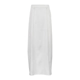 PICSGIRL -  White Long Straight Maxi Skirt for Women Summer Autumn Elegant   High Waist Office Lady Simple Skirt with Pocket Streetwear