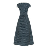 PICSGIRL  -  Fashion Dot Print Lace Trim V-Neck Women Elegant Dresses Summer Causal Design Trendy Frocks