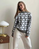 PICSGIRL  -  Elegant Women Sheep Printing Sweater Warm Knitted Classic O-Neck Pullover Tops Autumn Winter 2024 Streetwear Sweater