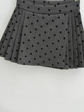 PICSGIRL  -  2024 Women Fashion Sweet Polka Dot Chic Pleated Mini Skirt Preppy Style Mid Waist Short Skirts Cute Split Skorts