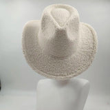 PICSGIRL  -  Fedora Hat Emerald Green Plush Cowboy Hat Material New Jazz Hat European and American Fashion Hat Big Brim Hat 