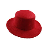 PICSGIRL  -  Fedora Hat Emerald Green Plush Cowboy Hat Material New Jazz Hat European and American Fashion Hat Big Brim Hat 