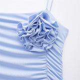 PICSGIRL  -  European And American Style Summer Women's New Fashionable And Casual Solid Color Sleeveless Slim Fit Pleated Dress
