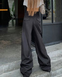 PICSGIRL  -  Fashion Straight Wide Leg Pants For Women's 2024 Spring Summer Cotton High Waist Loose Trendy Casual Trouser New Street Bottoms