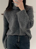 Picsgirl  -  Elegant Sweaters Soft Loose Women Chic Knitted Winter 2025 Casual All Match Pullovers Warm Daily Turtleneck