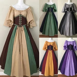 PICSGIRL  -  Female Cos Costume Performance Big Swing Skirt  Medieval Retro Slim-fitting Skirt Flying Sleeves Shoulder Dress