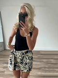 PICSGIRL  -  Women's Clothing 2024 Summer New High Waist Printed Asymmetric Short Skirt Tassel Skirt