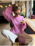 PICSGIRL -  Women's Solid O-neck Pullover Sweaters Autumn Winter Long Sleeve Knitted Jumpers Versatile Fashion Female Warm Fit Knitwear