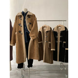 PICSGIRL  -  Korean Winter Fashion Suede Lamb Wool Splice Coat Fashion American Retro Coat High-End Long Single-Breasted Thicken Warm Coat