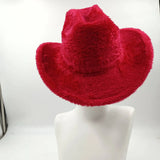 PICSGIRL  -  Fedora Hat Emerald Green Plush Cowboy Hat Material New Jazz Hat European and American Fashion Hat Big Brim Hat 