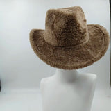 PICSGIRL  -  Fedora Hat Emerald Green Plush Cowboy Hat Material New Jazz Hat European and American Fashion Hat Big Brim Hat 