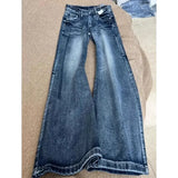 PICSGIRL  -  American Retro Simple Blue Washed Loose Jeans Women Y2K Streetwear Harajuku Loose Casual Fashion Street Hot Girl Wide Leg Jeans