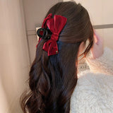 PICSGIRL  -  Big Bow Hair Clip Women Girls Double-Sided Velvet Bowknot Shark Clips Korea Back Head Hairpin Autumn Winter Headwear Accessories