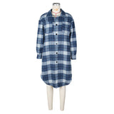 PICSGIRL  -  Plaid Casual Woolen Shirt Single Breasted Fashion Women's Turn Down Collar Pocket Long Sleeve Loose Cardigan Top