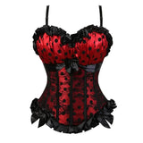 PICSGIRL  -  Gothic Corsets for Womens Vintage Bustier Polka Dots Corset Strap Padded Cup Bustiers Plus Size Corsetto Carnival Party Costumes