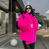 PICSGIRL  -  Winter Coats for Women Luxury Faux Fur Coat Women Vintage Fluffy Jacket Chic Loose Fur Coats Outerwears Puffer Jacket Women