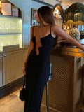 PICSGIRL  -  Summer Elegant Woman Slip Dress Sexy Deep V Neck Long Dresses Female Fashion Slim Fit Sleeveless Backless Maxi Dress