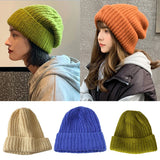 PICSGIRL  -  Winter Knitted Hat Women Korean Fashion Solid Outdoor Warm Beanies All-match Casual Elastic Comfortable Cap 2024 New