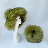 PICSGIRL  -  Winter Hat New Candy Color Faux Fur Y2k Warm Plush Basin Hat Unisex Bucket Hat Bob Homme