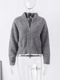 PICSGIRL  -  Knitted Zipper Sweaters Women Casual Loose All-match Cardigan 2024 Autumn Long Sleeve Jacket Female Street Lady Tops Basic Coat