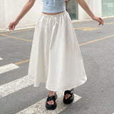 PICSGIRL  -  Skirt Lace-Up French Style Fairy Solid Color Women'S Loose Long Skirt That Covers The Flesh And Looks Slimming Leisure Skirt