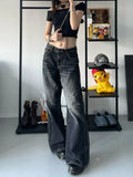 PICSGIRL  -  Grunge Y2k Black Jeans Women Baggy Vintage High Street Oversized Denim Trousers Gothic Gyaru 2000s Acubi Fashion Jeans