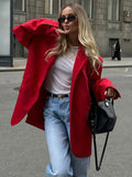 PICSGIRL  -  Autumn Red Fashion Blazer Women 2024 New Single Breasted Long Sleeve Pockets Outerwear Streetwear Fashion Casual Jackets Female