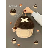 PICSGIRL  -  2024 New Cartoon Mushroom Backpack Autumn Winter Anime Plush Cute Doll Bag Christmas Gift Cute Anime Backpack