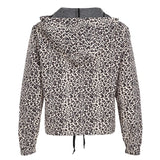 PICSGIRL  -  Leopard Print Vintage Hooded Coat Y2K Loose Fit Casual Zipper Coats Grunge Style Women Jacket Autumn Outwear Street