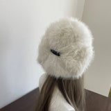 PICSGIRL  -  Thick Furry Faux Fur Hats For Women Men Winter Outdoor Keep Warm Earflap Ski Hat Girl Corner Buckle Windproof Russian Bomber Cap