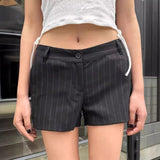 PICSGIRL  -  Vertical Lines Shorts Women High Waist Fashion Trending Skort Shorts Girls Youthful Y2K Short Pant Summer Clothes 2024