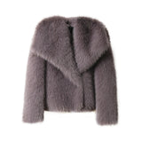 PICSGIRL  -  Chic Ins Blogger Brand Fashion Fake Fox Fur Jacket Coat Women 2024 Winter Luxury Design Big Collar Fur Coats Cool Girls Overcoat