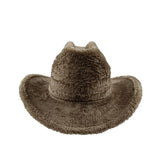 PICSGIRL  -  Fedora Hat Emerald Green Plush Cowboy Hat Material New Jazz Hat European and American Fashion Hat Big Brim Hat 