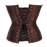 PICSGIRL  -  Women's Corset Gothic Embroidered Corsets Pirate Bustier Steel Boned Bustiers Zip Korsett Basque Carnival Party Clubwear Costume