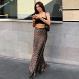 PICSGIRL  -  Spring Summer Leopard Print Long Skirt Women 2024 Sexy Mermaid Maxi Skirts Vintage Chic Streetwear High Waist Y2K Clothes