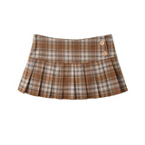 PICSGIRL  -  Mini Skirts For Woman Korean Fashion Khaki Plaid Skirts Women Y2k Clothes Low Waist Skirt Harajuku Vintage Pleated Skirts Preppy